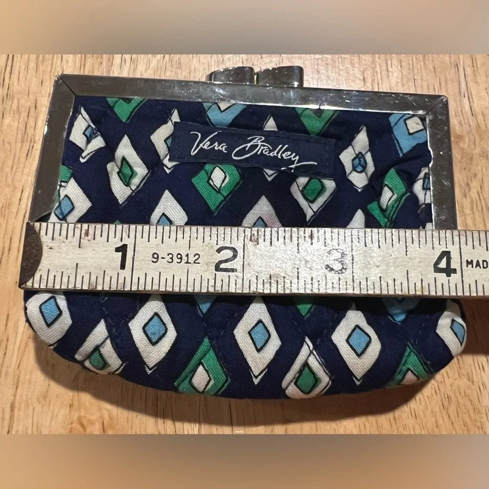 Vera Bradley Mediterranean Kisslock Mosaic Coin Purse Small Wallet - Picture 9 of 12